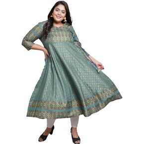 Yash Gallery Women's Rayon Floral Print Anarkali kurta