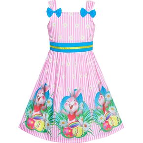 Sunny Fashion Girls Dress Ladybug Polka Dot Bow Tie