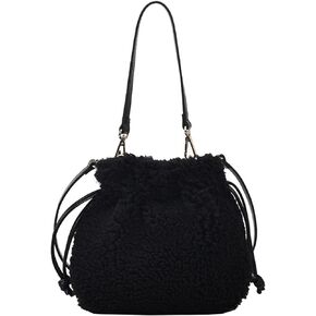 Extolove Fluffy Purse, Faux Fur Purses for Women Furry Crossbody Bucket Bags Fuzzy Shoulder Tote Bag