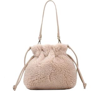 Extolove Fluffy Purse, Faux Fur Purses for Women Furry Crossbody Bucket Bags Fuzzy Shoulder Tote Bag