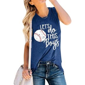 Pingyongchang Baseball Mom Tank Tops for Women Cute Graphic Tanks Summer Sleeveless Softball Mom Sports Vest Top Tee Shirts