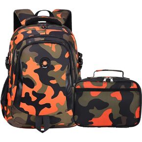 Camo School Backpack Lightweight Schoolbag Travel Camp Outdoor Daypack