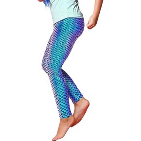 Girl's Metallic Mystique Leggings 80s Outfit for Girls neon Glitter Sequin Pants Glitter Tights