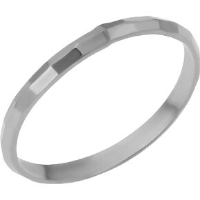 Kooljewelry Minimalist Women's 14k Yellow White or Rose Gold Hammered Diamond-cut Band Ring (2 mm)
