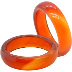 Carnelian Crystal Rings Jade Rings Natural Gemstone Band Ring Good Luck Jade Ring Green Jade Rings for Women Carnelian Smooth Round Donut Ring