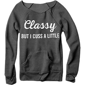 Women Letter Print Sweatshirt Funny Humoring Saying Graphic Kangaroo Pocket Long Sleeve Pullover Tops
