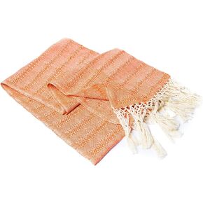 Mexican Rebozo Shawl, Scarf, Ideal for Natural Birth, Doula Massage, 98.5"x25.5", Orange.