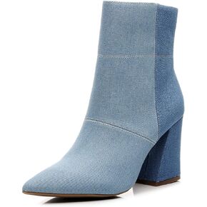 DUNION Bliss Women's Comfortable Chunky Heel Dress Boot Fashion Chelsea Ankle Bootie