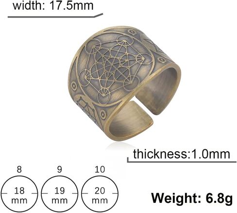 Amaxer Metatron’s Cube Ring for Men Stainless Steel Vintage Sacred Geometry Spiritual Protection Amulet Ring Statement Band for Men Women in Saudi Arabia