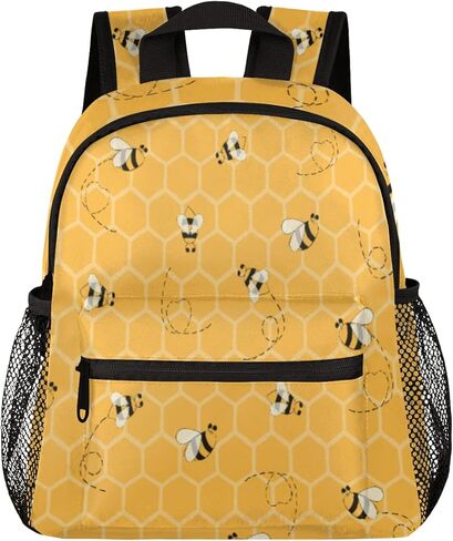 TropicalLife Toddler Backpack Cute Bee Kids Backpack for Boys and Girls Honeycomb Animal Bee Preschool Bag Kindergarten Schoolbag With Chest Strap in Saudi Arabia