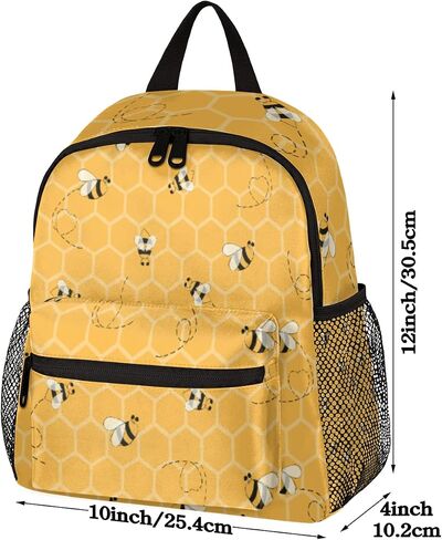 TropicalLife Toddler Backpack Cute Bee Kids Backpack for Boys and Girls Honeycomb Animal Bee Preschool Bag Kindergarten Schoolbag With Chest Strap in Saudi Arabia