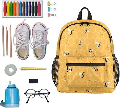 TropicalLife Toddler Backpack Cute Bee Kids Backpack for Boys and Girls Honeycomb Animal Bee Preschool Bag Kindergarten Schoolbag With Chest Strap in Saudi Arabia