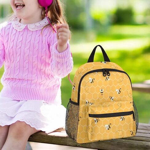TropicalLife Toddler Backpack Cute Bee Kids Backpack for Boys and Girls Honeycomb Animal Bee Preschool Bag Kindergarten Schoolbag With Chest Strap in Saudi Arabia