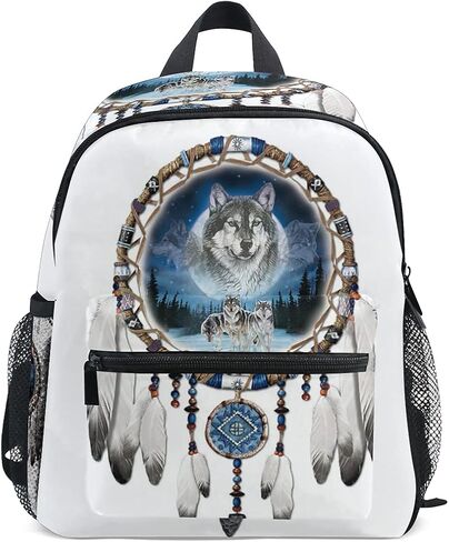 senya Cute Toddler Backpack Mini Travel Bag Wolf Wind Chimes for Baby Girl Boy Age 3-7 in Saudi Arabia