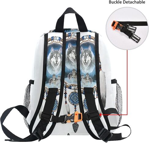 senya Cute Toddler Backpack Mini Travel Bag Wolf Wind Chimes for Baby Girl Boy Age 3-7 in Saudi Arabia