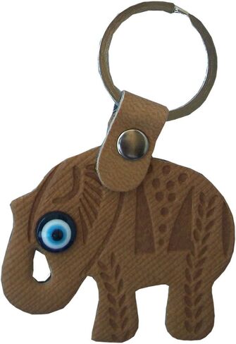 Elephant Evil Eye Keychain Keyring synthetic leather decorative Turkish - Greek in Kuwait