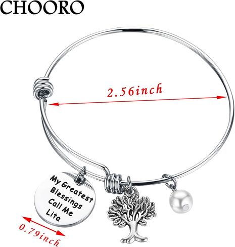 CHOORO Lita Gifts My Greatest Blessings Call Me Lita Bracelet Mother's Day Gift For Mom Grandma Lita Birthday Gift in Saudi Arabia