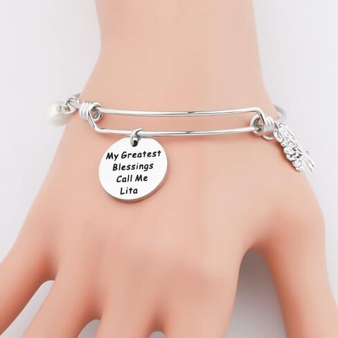 CHOORO Lita Gifts My Greatest Blessings Call Me Lita Bracelet Mother's Day Gift For Mom Grandma Lita Birthday Gift in Saudi Arabia