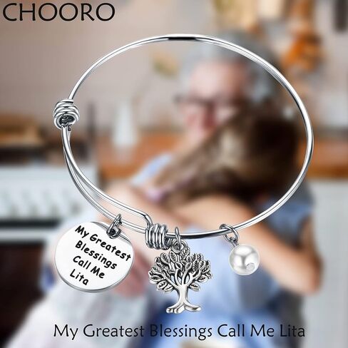 CHOORO Lita Gifts My Greatest Blessings Call Me Lita Bracelet Mother's Day Gift For Mom Grandma Lita Birthday Gift in Saudi Arabia