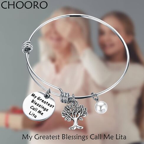 CHOORO Lita Gifts My Greatest Blessings Call Me Lita Bracelet Mother's Day Gift For Mom Grandma Lita Birthday Gift in Saudi Arabia