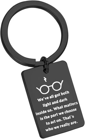 Sirius Black Quote Keychain Book Lover Gifts Inspirational Keychain Gift What matters is the part we choose to act on(black) in Saudi Arabia