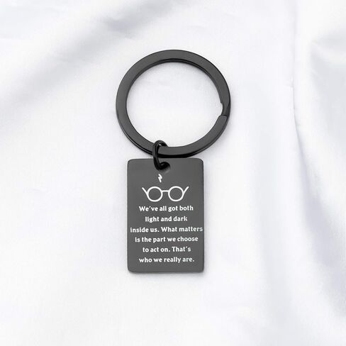 Sirius Black Quote Keychain Book Lover Gifts Inspirational Keychain Gift What matters is the part we choose to act on(black) in Saudi Arabia