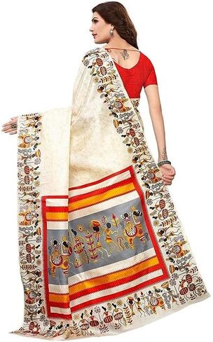 ساري حريري خادي مطبوع للسيدات مع قطعة بلوزة غير مخيطة in Kuwait