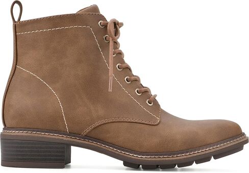 CLIFFS BY WHITE MOUNTAIN Women's Shoes Eligible Stacked Heel Lace-Up Ankle Bootie in Kuwait