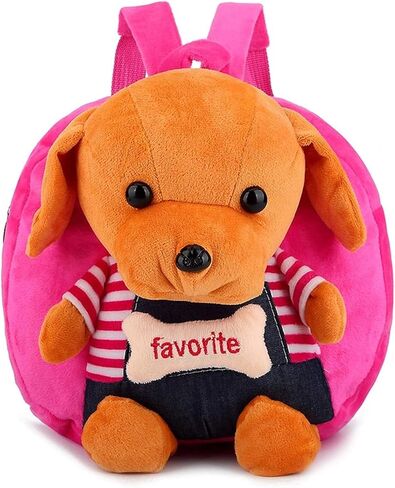 حقيبة ظهر قطيفة للأطفال في مرحلة ما قبل المدرسة TK ورياض الأطفال والمدرسة الابتدائية والدب الحيواني والوجبات الخفيفة اللطيفة حقيبة سفر صغيرة (أحمر) in Kuwait