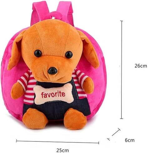 حقيبة ظهر قطيفة للأطفال في مرحلة ما قبل المدرسة TK ورياض الأطفال والمدرسة الابتدائية والدب الحيواني والوجبات الخفيفة اللطيفة حقيبة سفر صغيرة (أحمر) in Kuwait