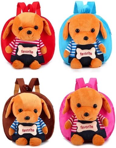 حقيبة ظهر قطيفة للأطفال في مرحلة ما قبل المدرسة TK ورياض الأطفال والمدرسة الابتدائية والدب الحيواني والوجبات الخفيفة اللطيفة حقيبة سفر صغيرة (أحمر) in Kuwait