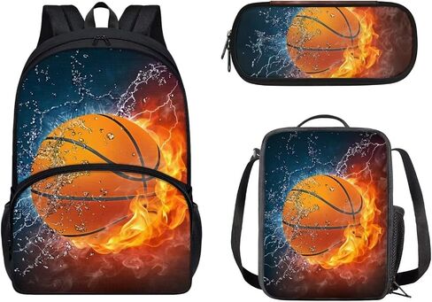 Customized Your Kids Name on American Flag Sunflower Cow Print School Backpack Set for Boys Girls, Set 3-in-1 Kids Teens School Bag Bookbag with Lunch Bag Pencil Bag in Saudi Arabia