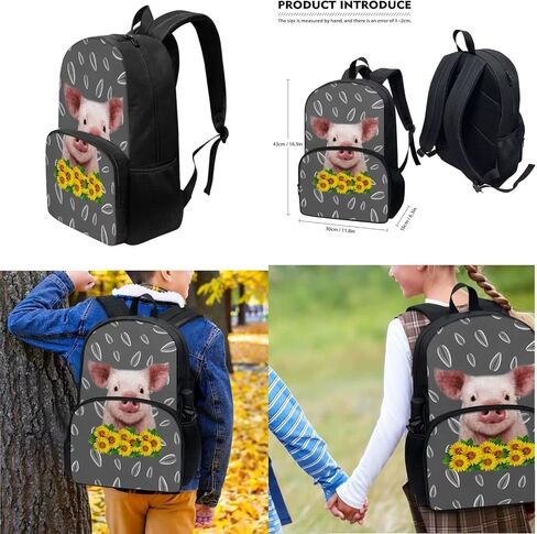 Customized Your Kids Name on American Flag Sunflower Cow Print School Backpack Set for Boys Girls, Set 3-in-1 Kids Teens School Bag Bookbag with Lunch Bag Pencil Bag in Saudi Arabia