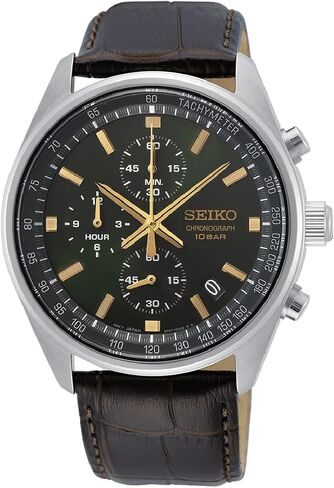 Seiko Herren-Uhr Quarz Edelstahl mit Lederband in Saudi Arabia
