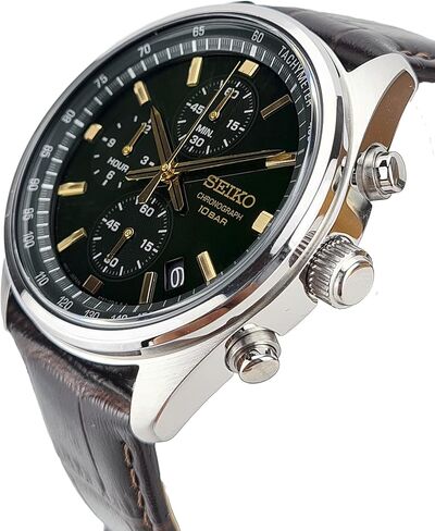 Seiko Herren-Uhr Quarz Edelstahl mit Lederband in Saudi Arabia