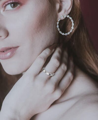 حلقات تململ من الفولاذ المقاوم للصدأ من KOHOTA للنساء والرجال، حلقات القلق على شكل نجمة القمر، حلقات دوارة على شكل زهرة من أجل القلق وتخفيف التوتر، مجموعة حلقات مقاس 6-10 in Kuwait