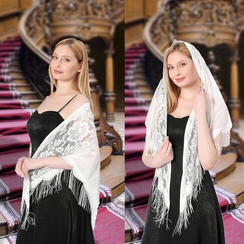 شالات نسائية من الدانتيل، شالات شبكية ناعمة، وشاح مثلث، شال لفساتين حفلات الزفاف المسائية in Saudi Arabia