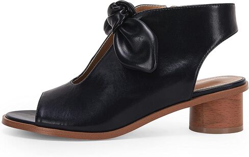 Coutgo Womens Bow Knot Sandals Peep Toe Cut Out Side Zipper Boots Chunky Block Heel Slingback Shoes in Saudi Arabia