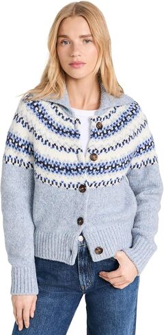 Women's Plush Alpaca Blend Fair Isle Cardigan in Saudi Arabia