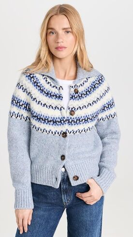 Women's Plush Alpaca Blend Fair Isle Cardigan in Saudi Arabia