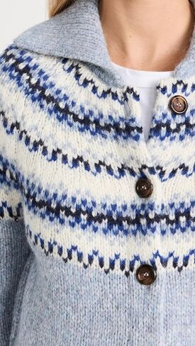 Women's Plush Alpaca Blend Fair Isle Cardigan in Saudi Arabia