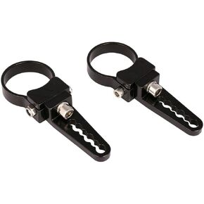 Universal-Fit 360° Adjustable 1.75" Tubular Clamp Light Mount for Offroad LED Light Bar/Pod Cube Light on Truck Factory Bar & Rod, Aircraft-Grade Light Weight Aluminum, Black Sleek Finish, 2 PCS Set
