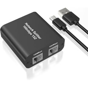 موزع إيثرنت RJ45 من 1 إلى 2 مخرج، مقسم شبكة LAN بسرعة 100 ميجابت في الثانية [جهازان للشبكات في نفس الوقت]، مفتاح كابل إيثرنت مقسم الإنترنت مع كابل طاقة USB لـ Cat 5/5e/6/7/8 in Kuwait