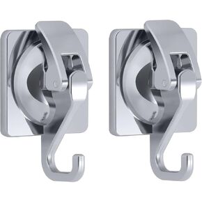 Vacuum Square Suction Cup Hooks 2 Pack Electroplated Matte Black Hooks, Waterproof and Antioxidant, Easy to Install, Reusable, Wide Range of Applications (2pack, Black)