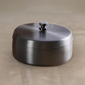 Stylish Stainless Steel Ashtray With Lid– Ashtray Smell Proof,unbreakable, Ideal for Home, Office, Patios, and Balconies. Windproof, Odorless, Elevates Any Space (Black Large)