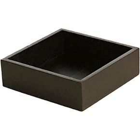 Cocktail Napkin Holder For Folded Napkin Size 5" x 5" - Bar & Beverage Napkin Caddy in Black Bamboo - Dessert & Appetizer Napkin Tray - Small Square Organizer Box
