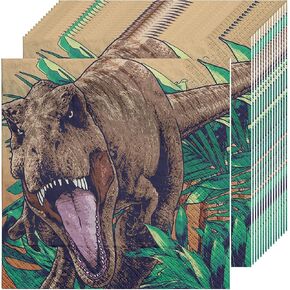 Jurassic World "Into the Wild" Luncheon Napkins - 6.5" (16-Pack) - Premium & Vibrant Party Accessory, Perfectly for Dino-Themed Events