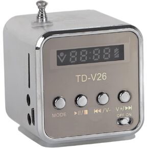 Portable Music Player Mini Digital Speaker FM Radio Stereo PC Fashion Support TF Card and U Disk(Silver)
