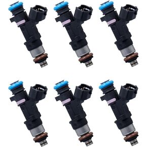 Fuel Injector 12 Holes Compatible with Nissan Armada Frontier Pathfinder Titan Xterra NV1500 NV2500 NV3500 Infiniti QX56 Suzuki Equator Replaces OE 0280158007 16600-7S000 FJ750 (Set of 6)