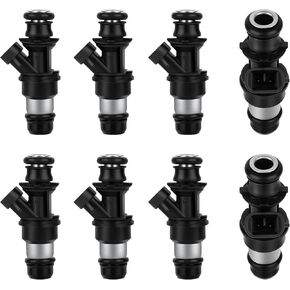 Fuel Injectors kits ECCPP 8pcs High Performance Black 4 Hole Fuel Injector 17113553 17113698 for Cadillac for Chevy for GMC for Hummer